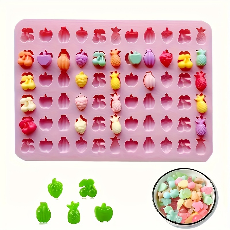 

Moule à Bonbons en Silicone à 66 Cavités - Kit de Fabrication de Mini Gommeux & Chocolat pour la Pâtisserie, Biscuits, Bonbons et Cires Fondantes - Moule en Forme de Fruits pour Glaçons