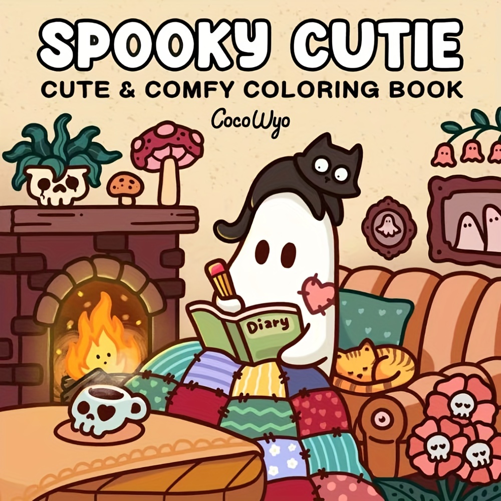 

Spooky Cute & Pumpkins Halloween Coloring Book For Adults And Teens - 1pc, No Batteries Required, Party Favors & Gifts