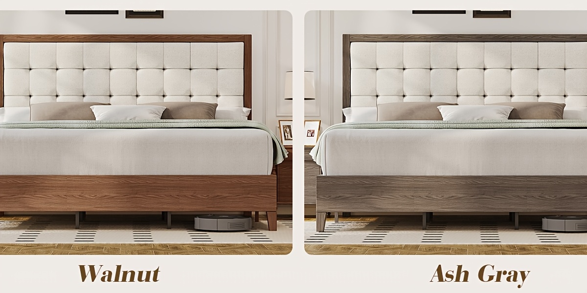 ALBOTT Mid-Century Solid Wood Bed | Padded Headboard | ALBOTT 15 ALBOTT Mid-Century Solid Wood Bed Overview