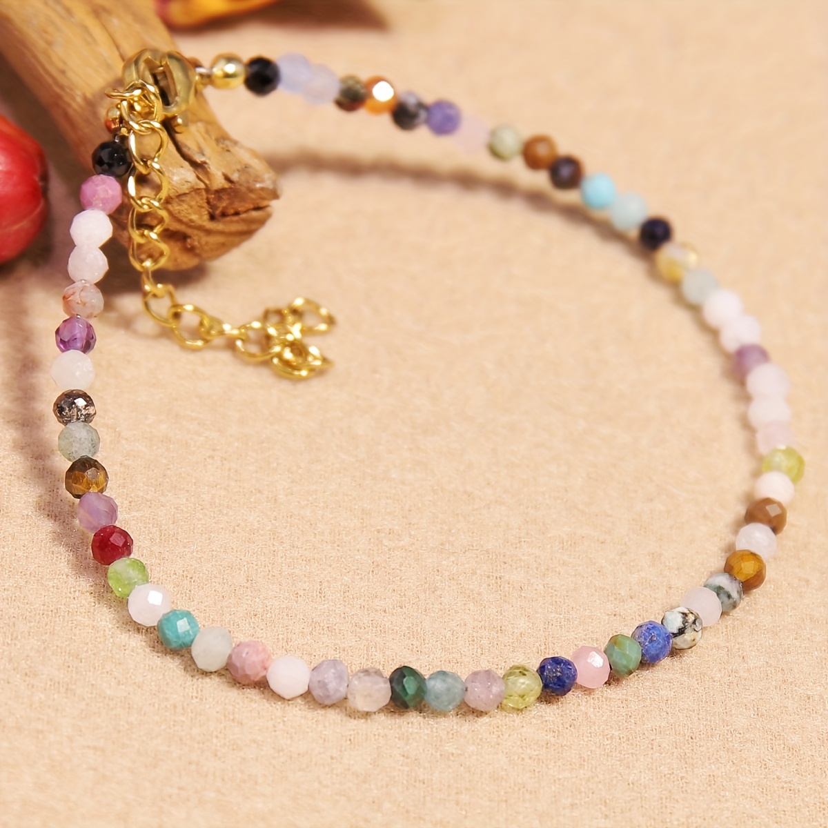 Image of A High Quality Colored Natural Stone Women's Bracelet, Summer Bohemian Style, Sunny Natural Vibe, Great Bracelet For Vacation, Perfect Gift For Women, For , For Sisters!