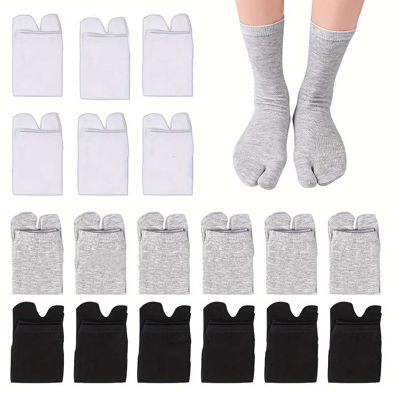 

5/10 Pairs Of Unisex Two-toe Split Socks, Sweat Absorbing Breathable Elastic & Soft Socks, Design For Fashion