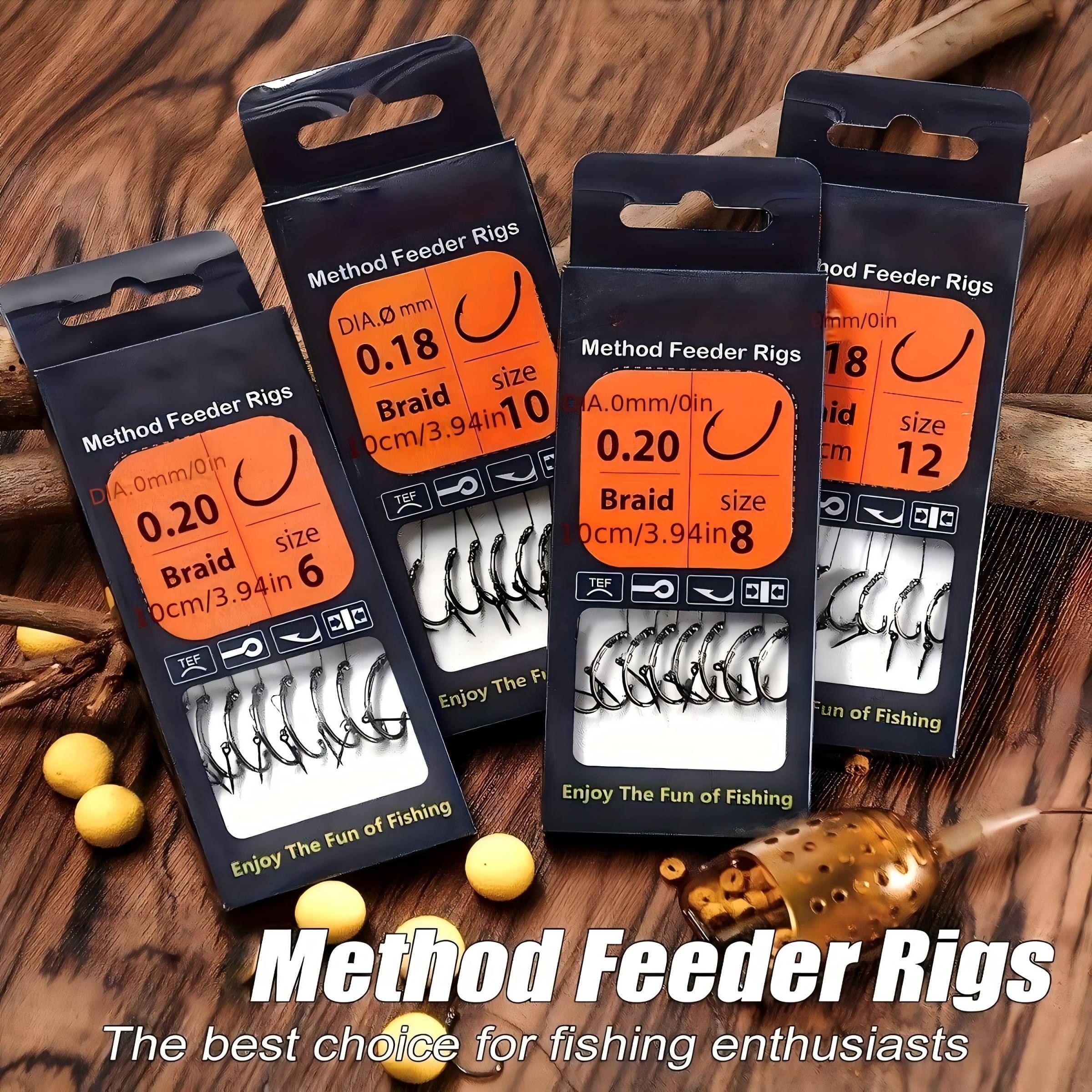 

3 Box Method Type Feeder Fishing Rope 24pcs 4" Braided Line Method Type Lead Pendant Method Type Hook Method Type With Needle Supplied By No. 6, No. 8, , No. 12 Tail