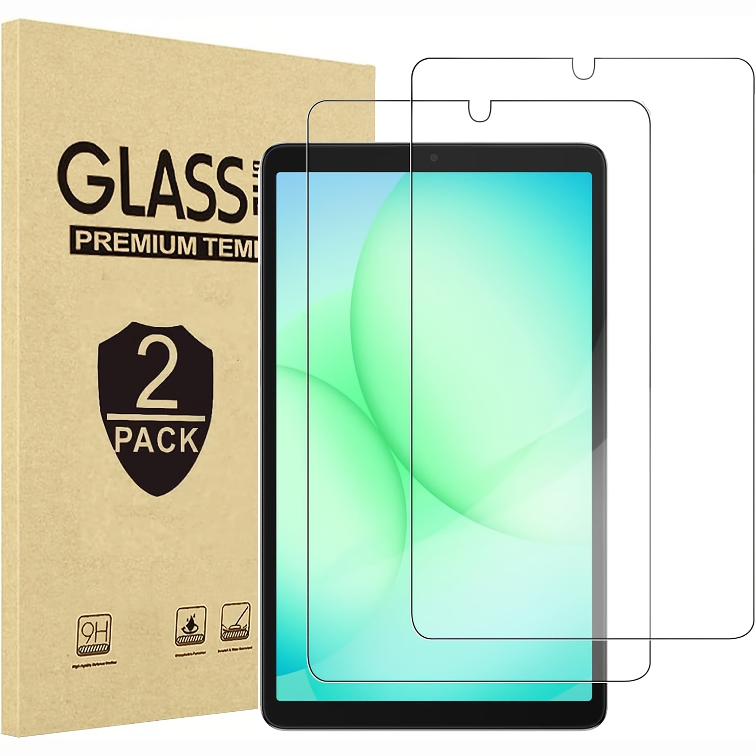 TEMU 2pcs 9h Tempered Glass Screen Protector For Tab 2025 8.7'' Sm-x133 Sm-x135 Sm-x135f 9h Hardness, Transparent Screen Protector, Anti-fingerprint,
