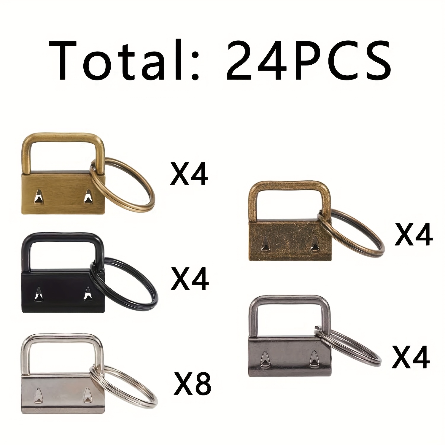 E-shop 24-teiliges bunter Schlüsselanhänger-Set mit -Klippe für DIY-Basteln, wie Handtaschen-Schulterriemen-Dekor und Schlüsselanhänger