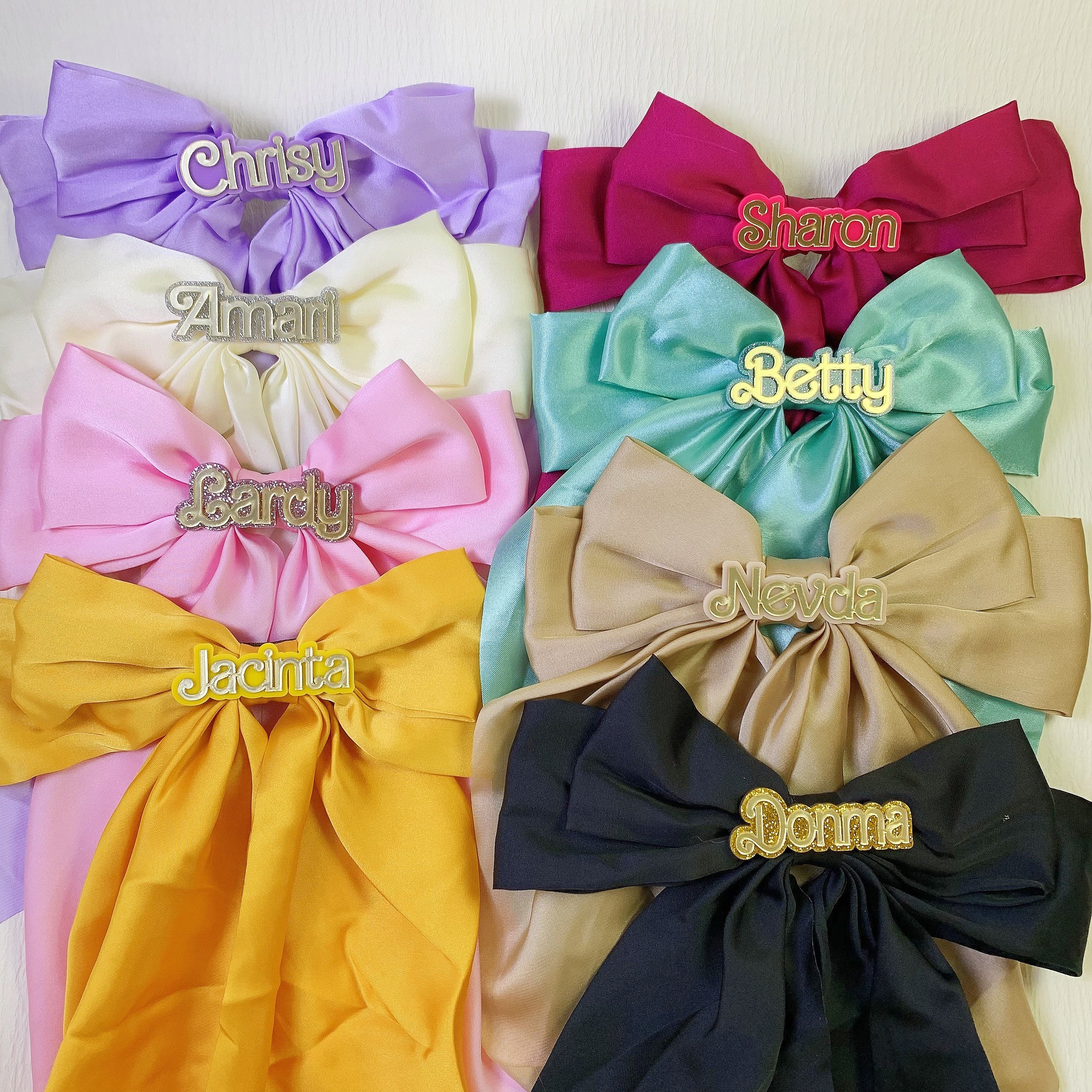 

Custom Acrylic Name Bow Hair Clip, Personalized Creative Colorful Bows, Diy Alphabet Letter Slide Barrette For Women, Minimalist Sweet Style Hair Accessory, Ideal Gift For Friends, Single Piece