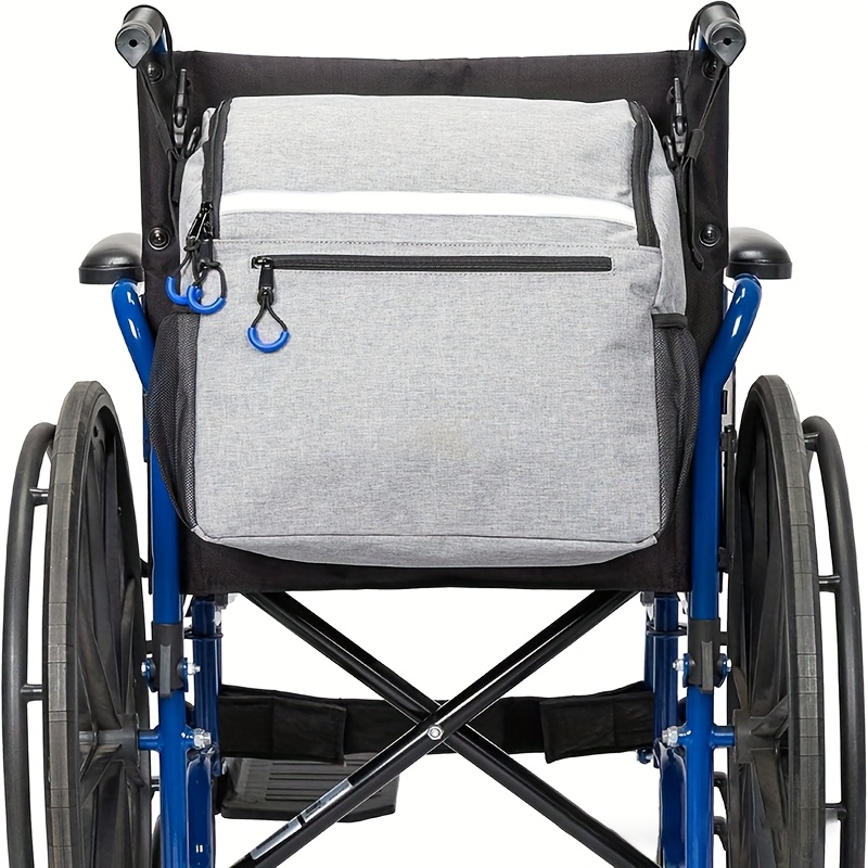 E-shop Rollstuhl Rückenfach Tasche, Rollstuhl Zubehörtasche mit Getränkehalter, mit Reflektierenden Streifen, Geeignet für Elektro-Rollstühle,