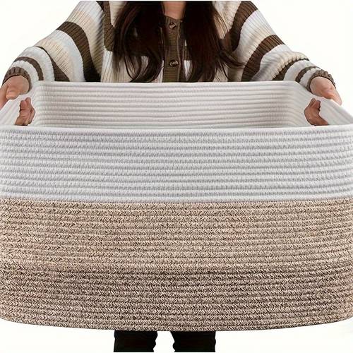 xxlarge 22 x17 x12 75l large blanket basket rectangle woven baskets for storage nursery blanket basket living room toy basket with handle large baskets for organizing easter shelf baskets