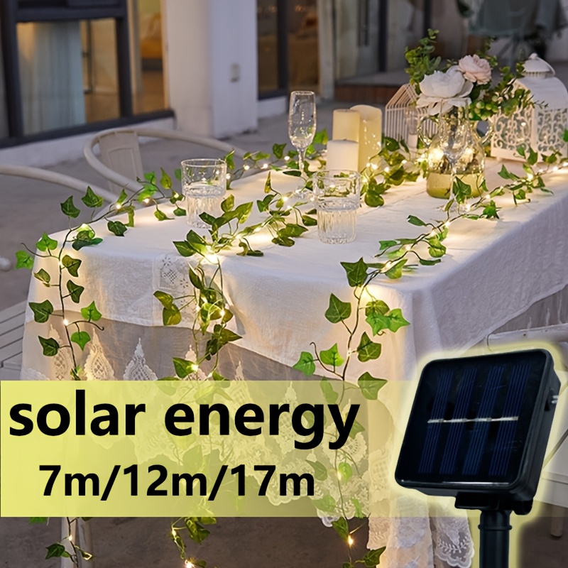 guirnalda de luces de   solar de 150 led,     con 50/100/150 bombillas led, guirnalda de luces de   artificial de   para decoración   festivo, adecuada para jardines, vallas,  , patios, fiestas y decoración de restaurantes, ip54