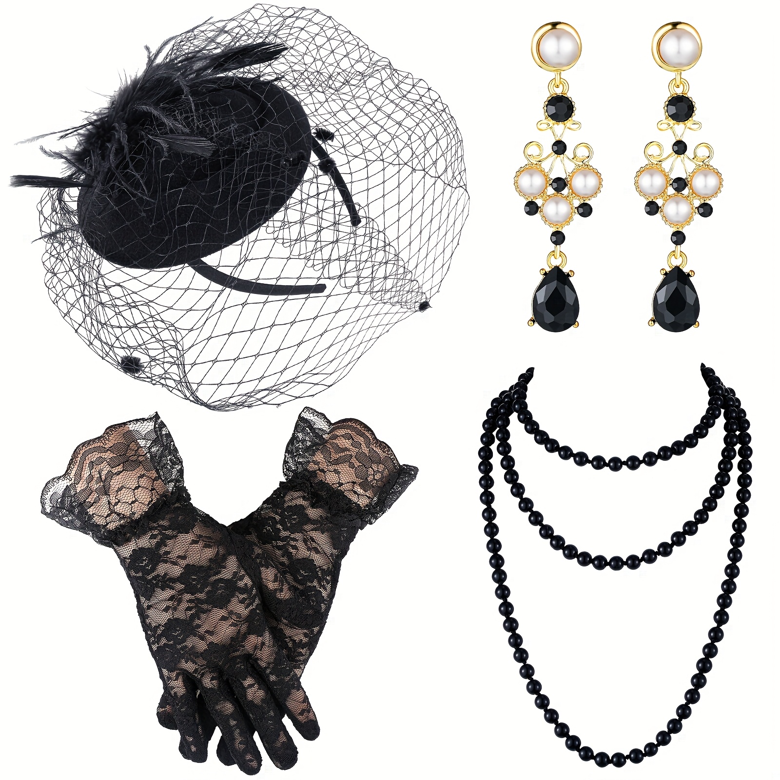 set fascinator hat women funeral veil hats set mesh - Temu display picture 1