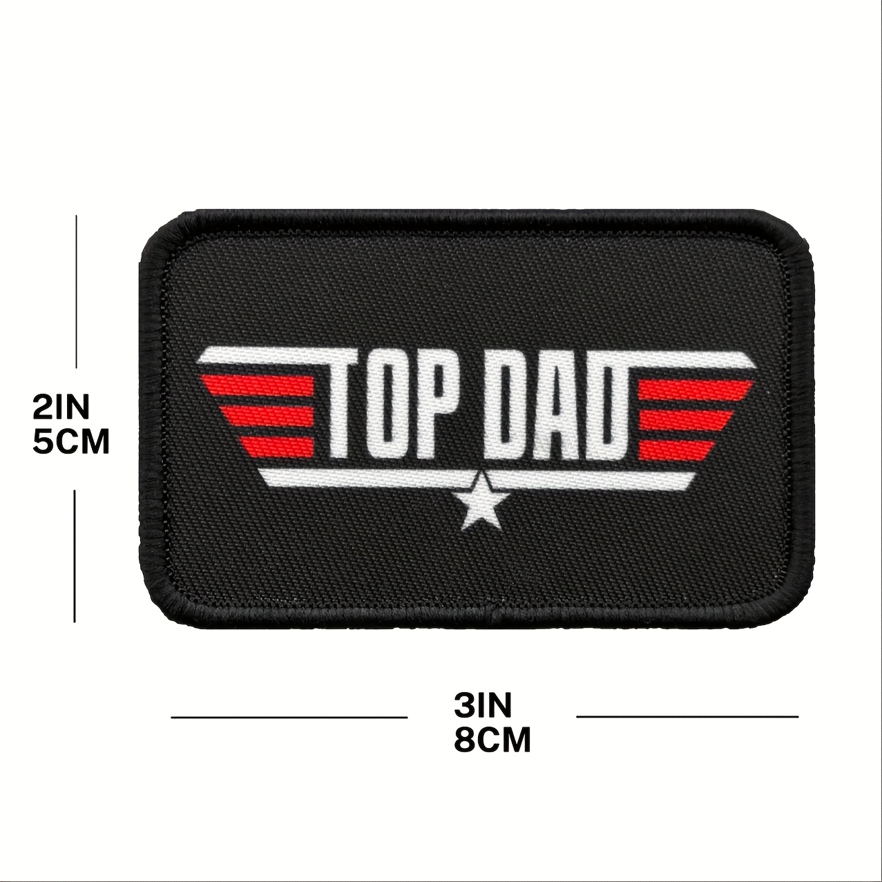 Valqst Top Dad Hook And Loop Patch Suitable For Hats, Jeans, Coats - Hook & Loop With Lettering, Wings &, Fabric For Reinforced Stitching - Father' Day Gift For , Outdoor Accessory