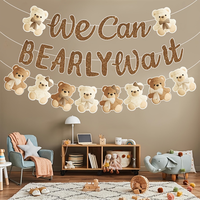 

1set Bear-themed "" Paper Banner - Showers & Birthday Parties, Easy To Hang Room Decorations