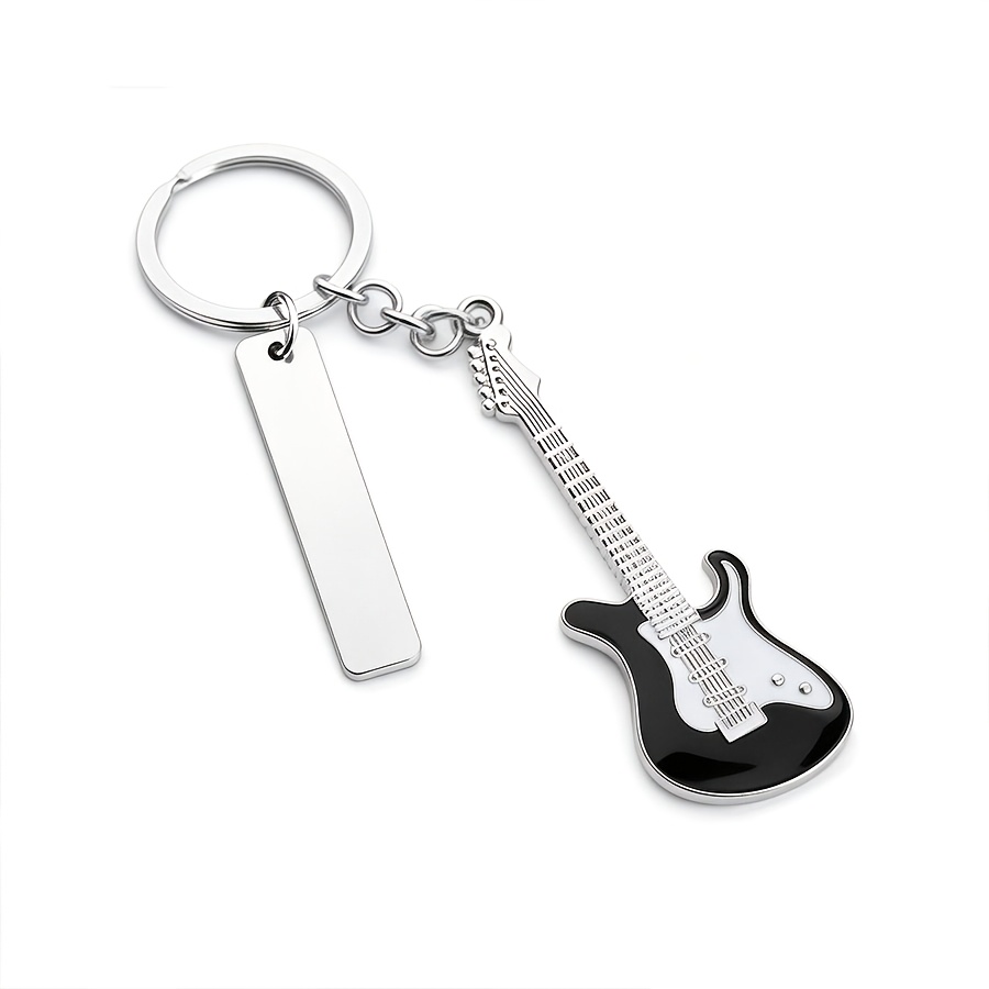 TEMU 1pc Custom Engraved Guitar Keychain - Personalized For Boyfriend/girlfriend - Personalized Music Keychain - Gift For Guitar Lovers