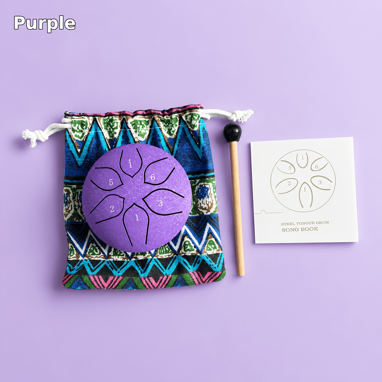 TEMU Mini 3-inch Steel Tongue Rain Drum, Stress Relief Percussion Instrument, Creative Gift For Beginners With And Music Sheet