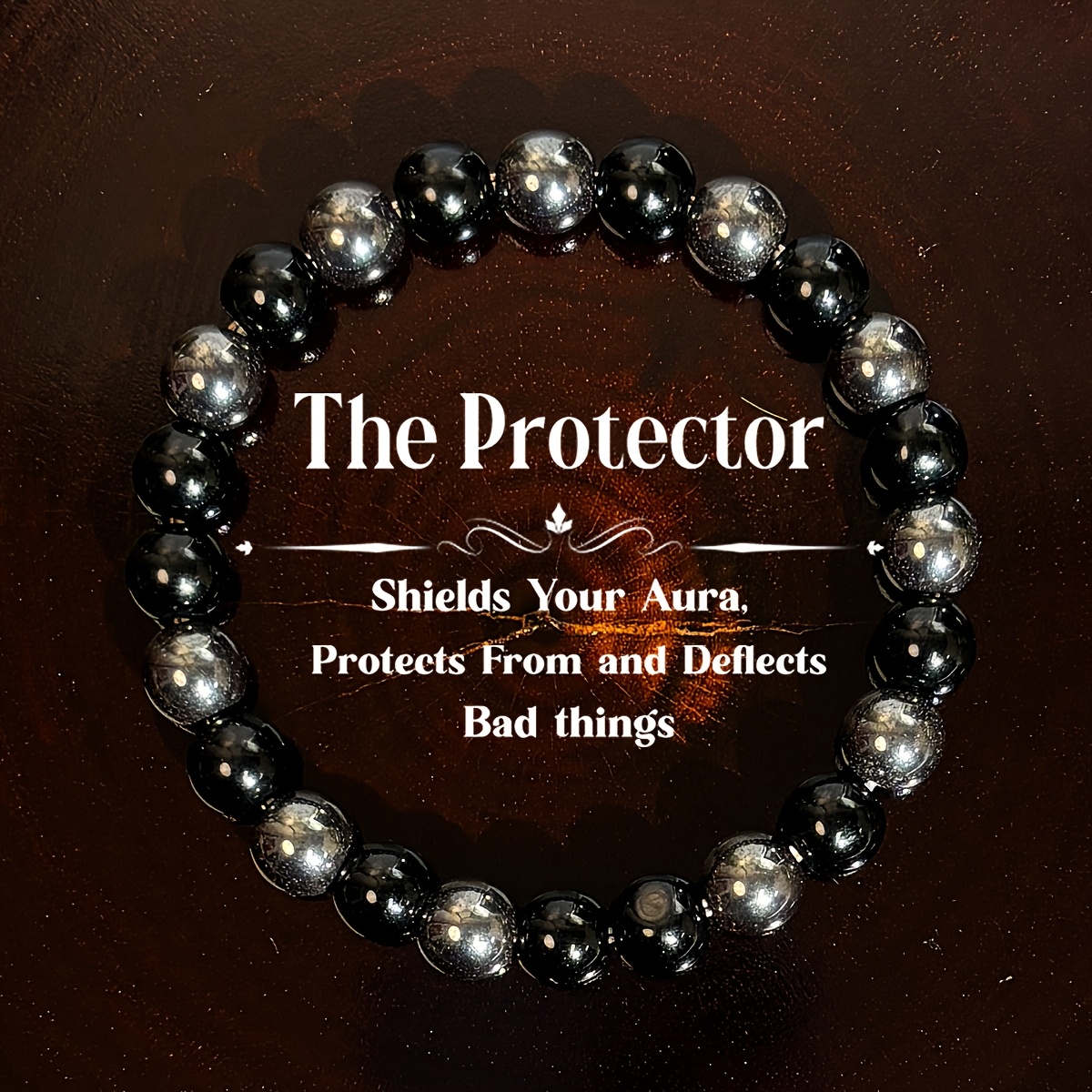 

1pc/ Bracelet 8mm Hematite And Beaded Bracelet, Suitable For Boys And Girls, Protection And Grounding, Handmade Jewelry Suitable For