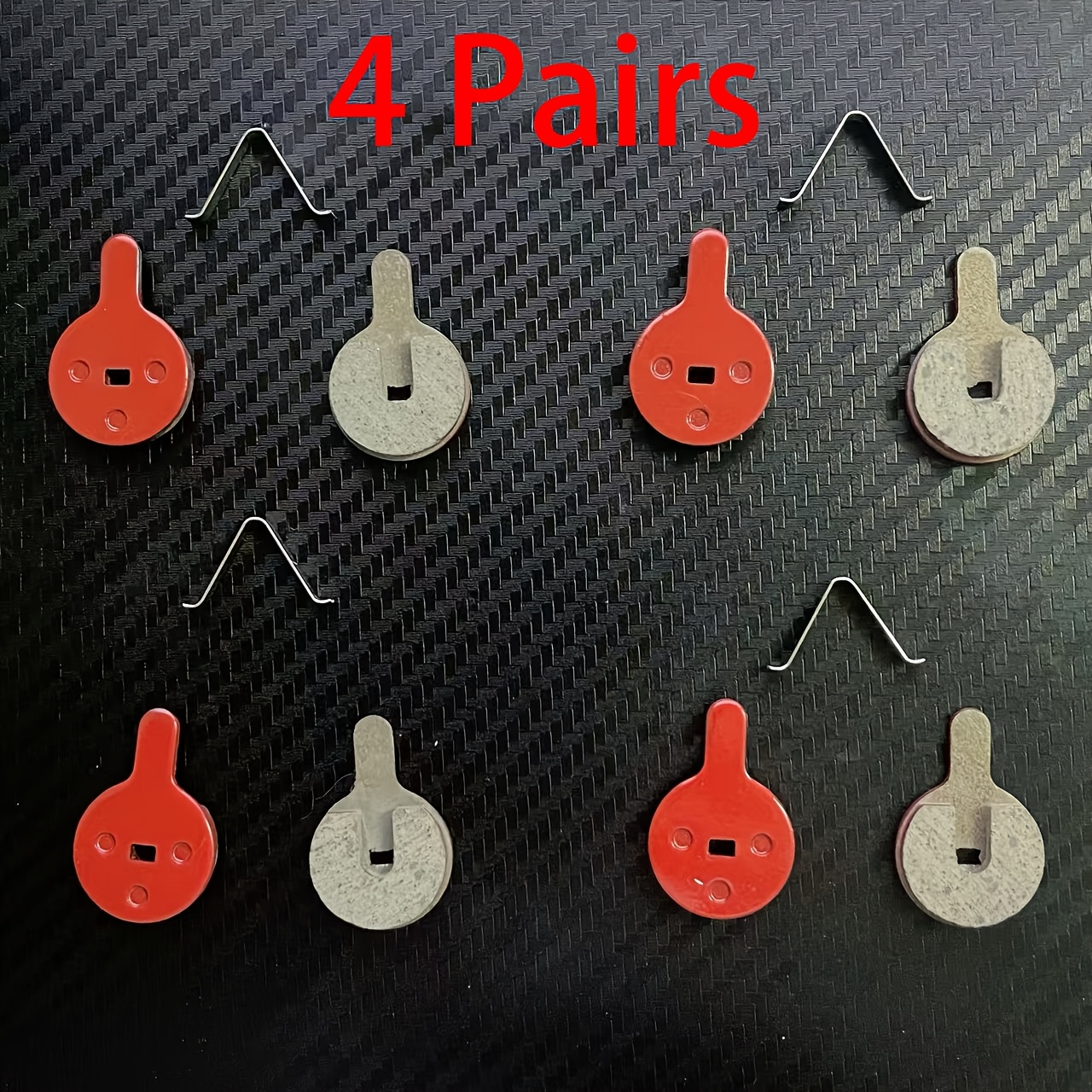 TEMU 4 Pairs Resin Semi-metallic , Quiet Wear Resistant Electric Scooter Brake Shoes Replacement With V-shaped Return Springs, Universal Fit Most