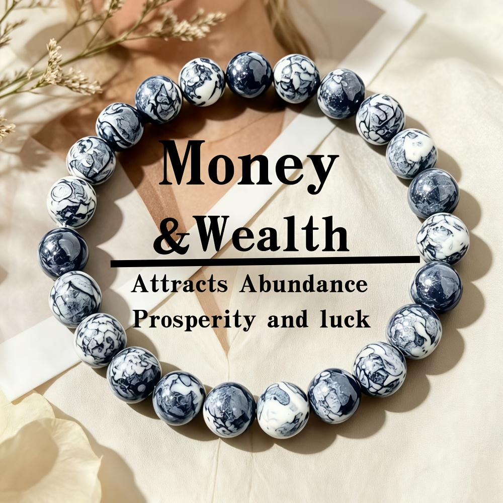TEMU A Sunset-colored Quartz Bracelet, Designed With Natural Stone Beads. Very Suitable For Daily Use, An For The Workplace And Under High Pressure