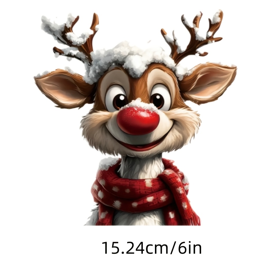 The Christmas Reindeer By The Window Brightens Your Christmas Night With Its Joy, Perfect For Cars, Trucks, Laptops, Suitcases, Bumpers, And Window Or Table Glass Decals