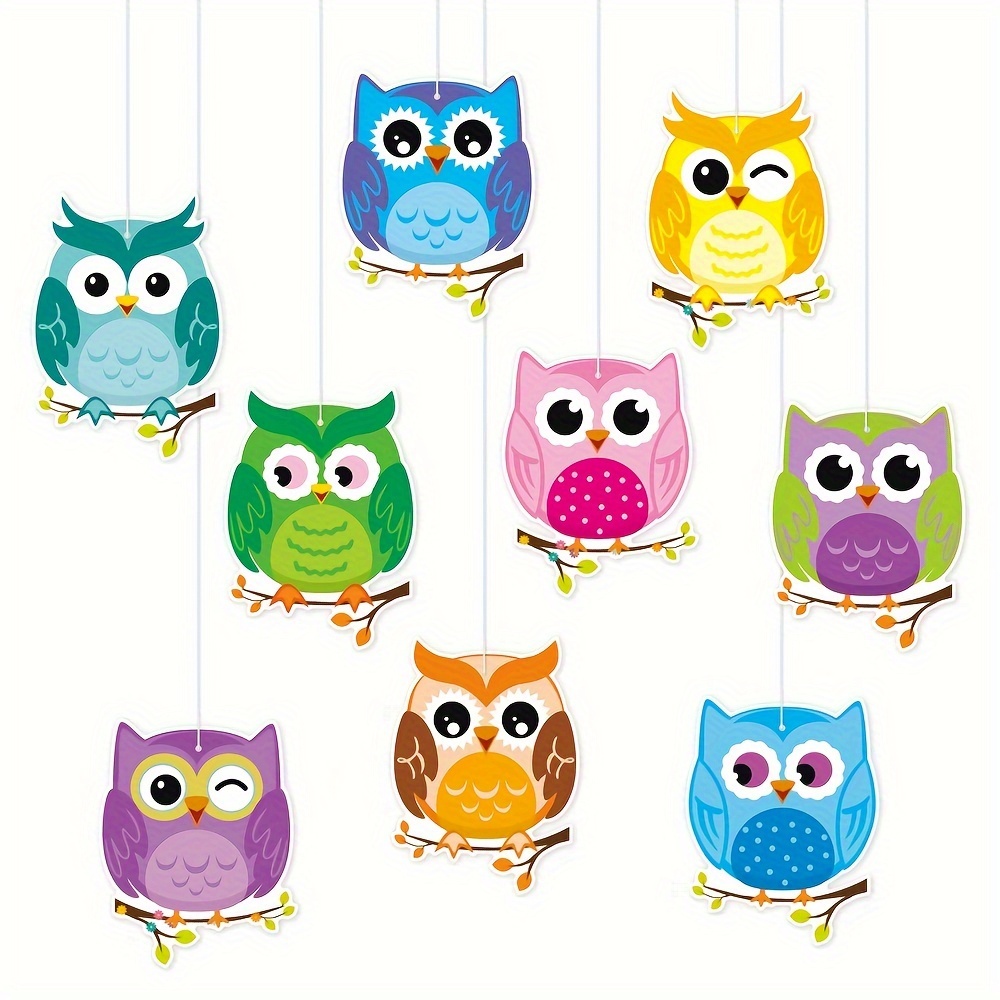 

Festive Owl Decorations: Colorful Hanging Owls For Party Decorations - No Battery Required