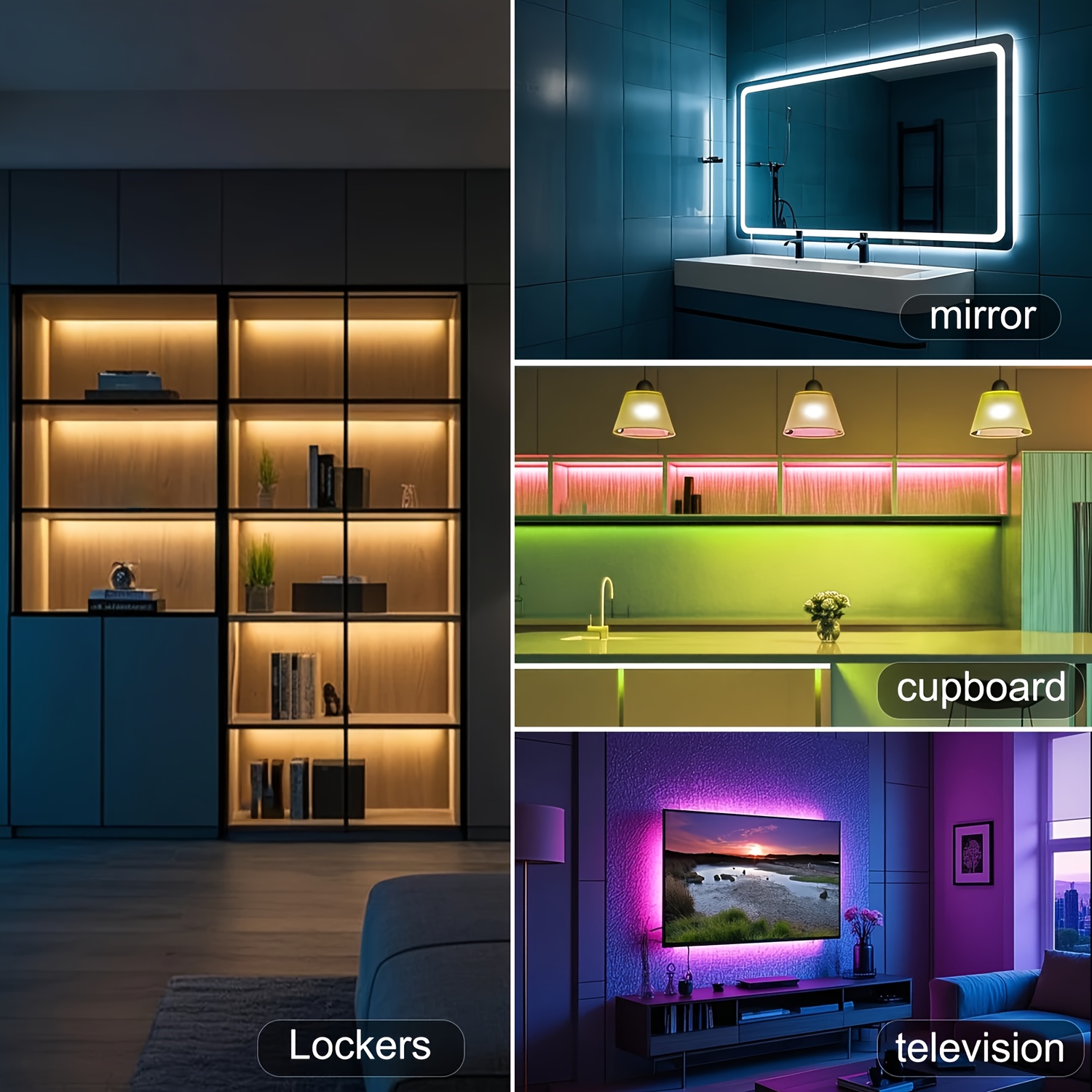 NBBUFF Удължено LED осветление, Интелигентна RGB лента за декорация на стая, Управление чрез приложение и дистанционно с таймер, синхронизация с музика, различни сцени и 16 милиона цвята, Подходящо за спалня, таван на всекидневна, Хелоуин, партита, празнични подаръци
