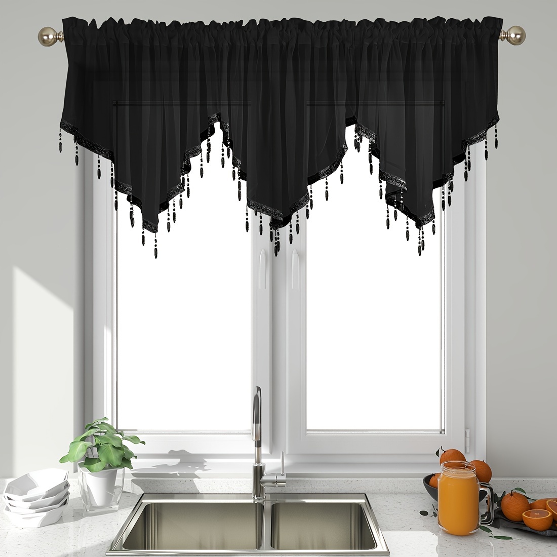 

Jaijy Small Curtain Drapes Valances For Halloween Christmas