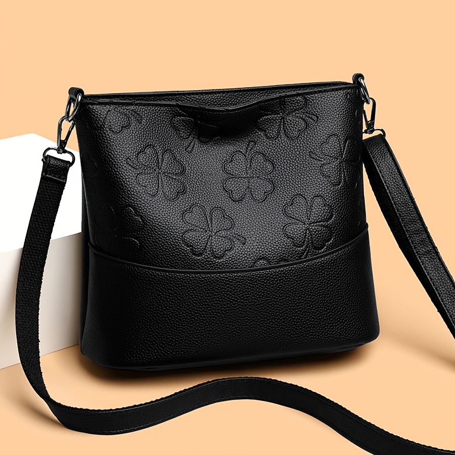 Image of Women's Large Capacity Bucket Bag With Crossbody/shoulder Strap - Elegant Handbag Suitable For Moms, Casual &, Zipper Closure, Oil- Edges ( In Ginger//)
