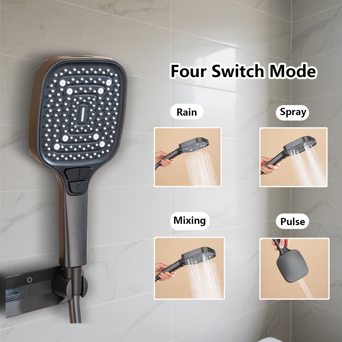 3-Mode Shower Water Outlet Rack & Shower Head Set