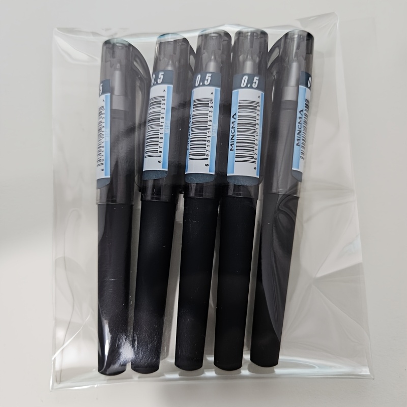 E-shop Set mit 5 Mini-Stiften, robuste, reisefreundliche Kunststoffstifte mit mittlerer Spitze, ideal für Büro und Reise