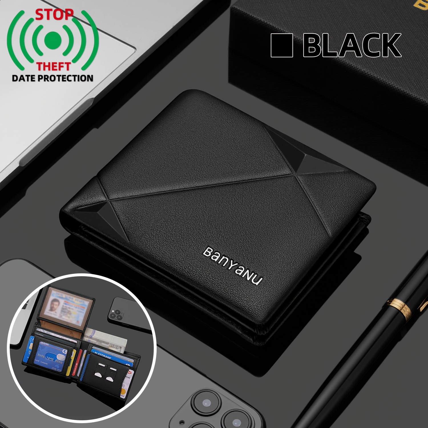Image of Top-grain Leather Men's Large Capacity Wallet, Genuine Leather Card Holder And Id Holder With 11 Card Slots, Rfid Blocking, Father's Day Gift