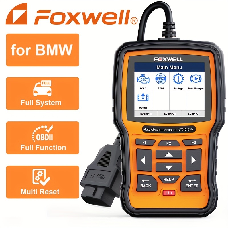 

Foxwell Nt510 Elite Scan Tool For Scanner Full Diagnostic Tool Obd2 Scanner, All System Bi-directional Control Code Reader With All Reset Services, Battery Registration Tool Fit For Mini