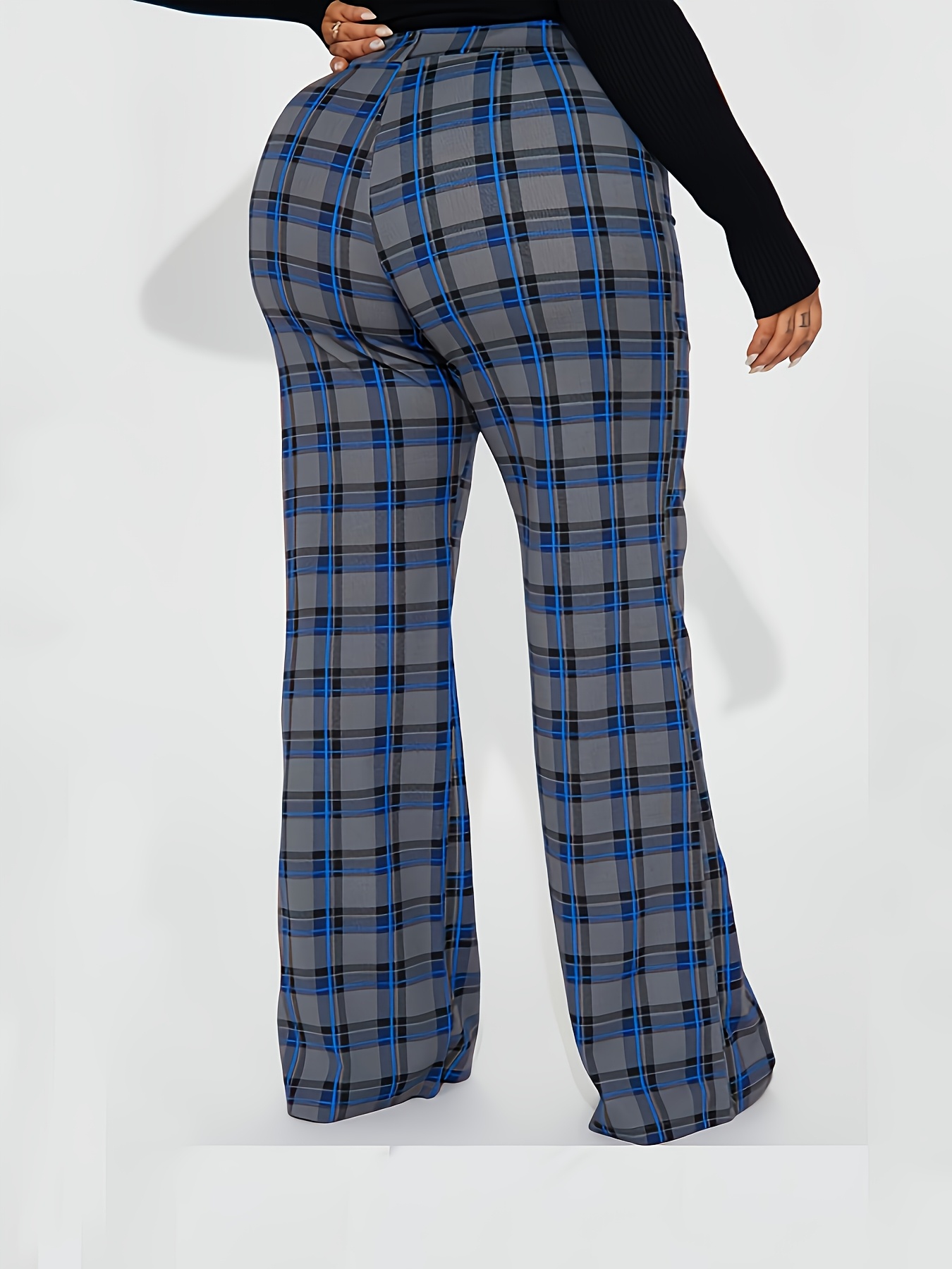 womens plus size flare pants elegant high waist Temu New Zealand