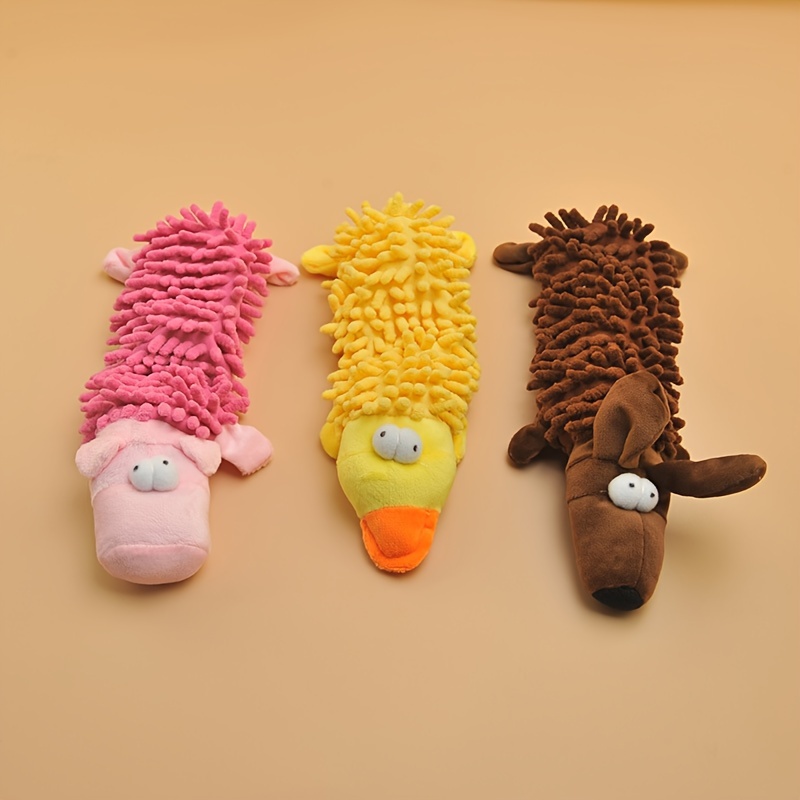 

1pc Cute Animal Design Pet Grinding Teeth Squeaky Plush Toy, Chewing Toy For Dog Interactive Supply