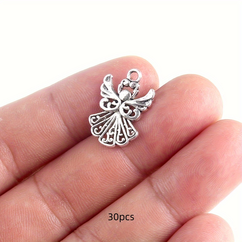 10/30pcs Silvery Little Pendant Ornaments Diy Handmade Bracelet Necklace Jewelry Making Accessories 20x14mm