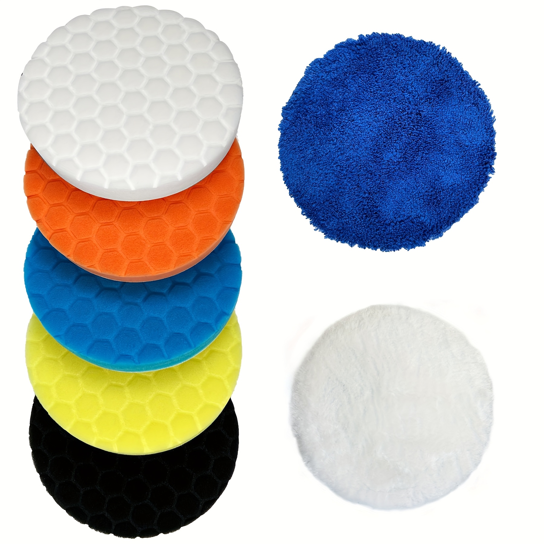 

Buffing Polishing Pads 6 Inch - 7pcs 150mm Face For 6 Inch 150mm Backing Plate, Buffing Sponge Pads And Cutting Polishing Pad Kit For Car Polishing And Waxing