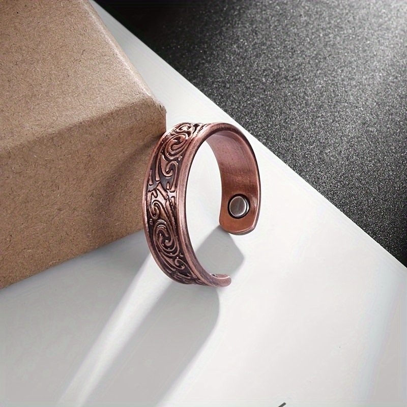 Men's Vintage Style Adjustable Copper Ring, Everyday Elegance