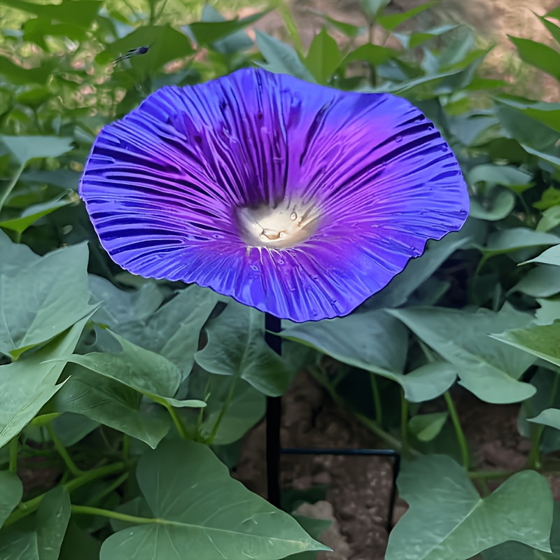 TEMU [3d] Outdoor Garden Colorful Wrought Iron Flower Decor, Wrought Iron Artificial Flower Wall And Ground Ornament, Courtyard Landscape Insert