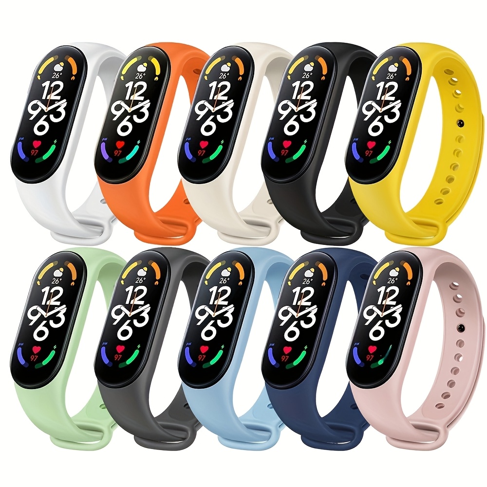 

10pcs Adjustable Tpu Sport Bands For Xiaomi Mi Band 3/4/5/6/7 - Solid Color, Clasp, Smartwatch Straps In Multiple Vibrant Colors