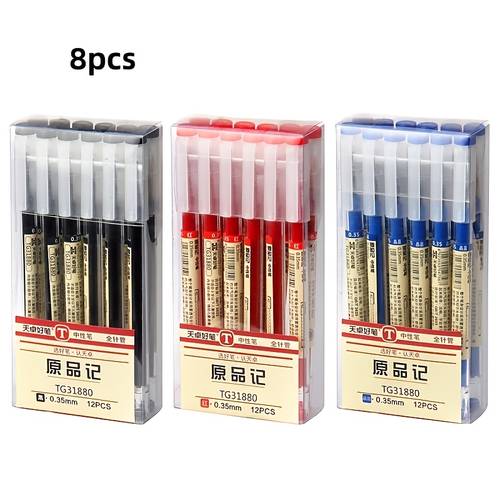 imagen del artículo juego de 8 bolígrafos de gel de 0. - bolígrafos de tinta de rápido negros/ /rojos para firmas, escritura , punta , adecuados para profesionales y , papelería de , escritura profesional, construcción , bolígrafo para escribir