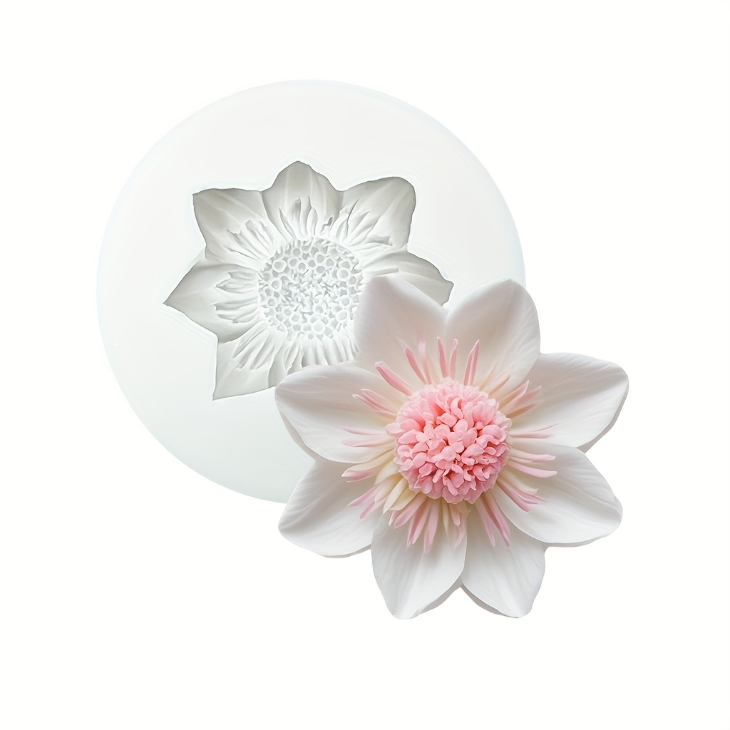 TEMU Flower Silicone Mold Resin Casting Mold, Jewelry Casting Tools, Suitable For Glue Cup Wax Decoration, Suitable For Home Decoration, Accessories,