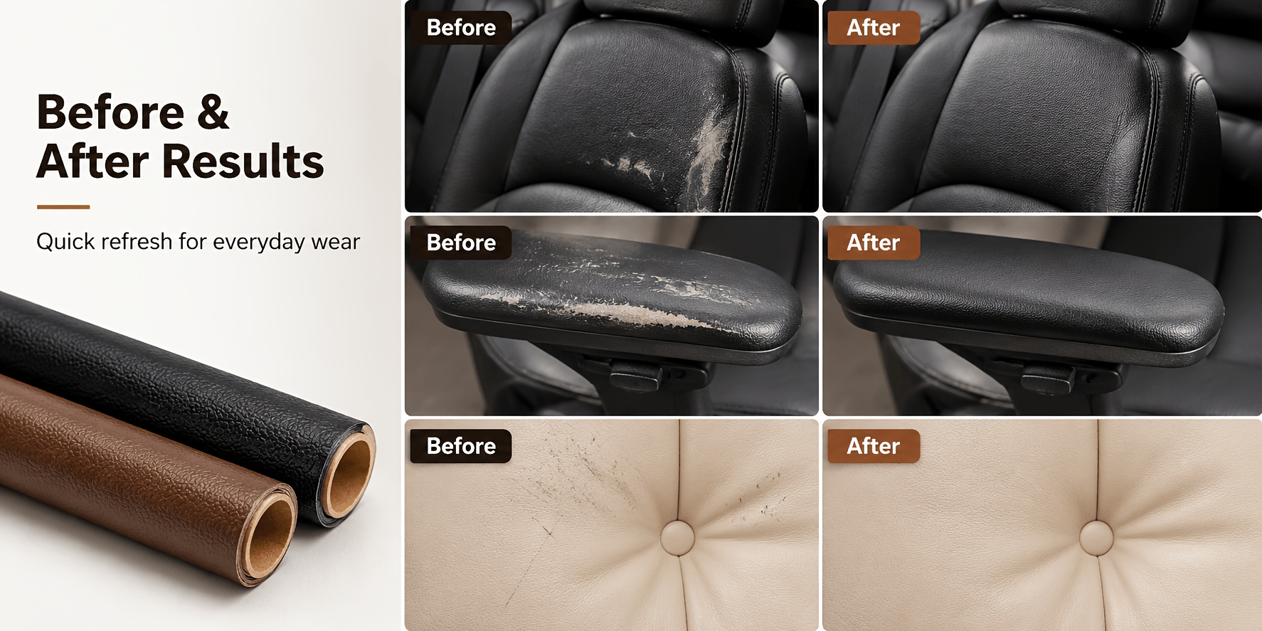 1 Roll Self-Adhesive Leather Repair Patches, Multicolor Leather Sofa Repair, Car Seat Damage Repair Stickers, Thickened Wear-Resistant And Freely Cuttable, Self-Adhesive Backing Suitable for Leather Sofas, Chairs, Headboards