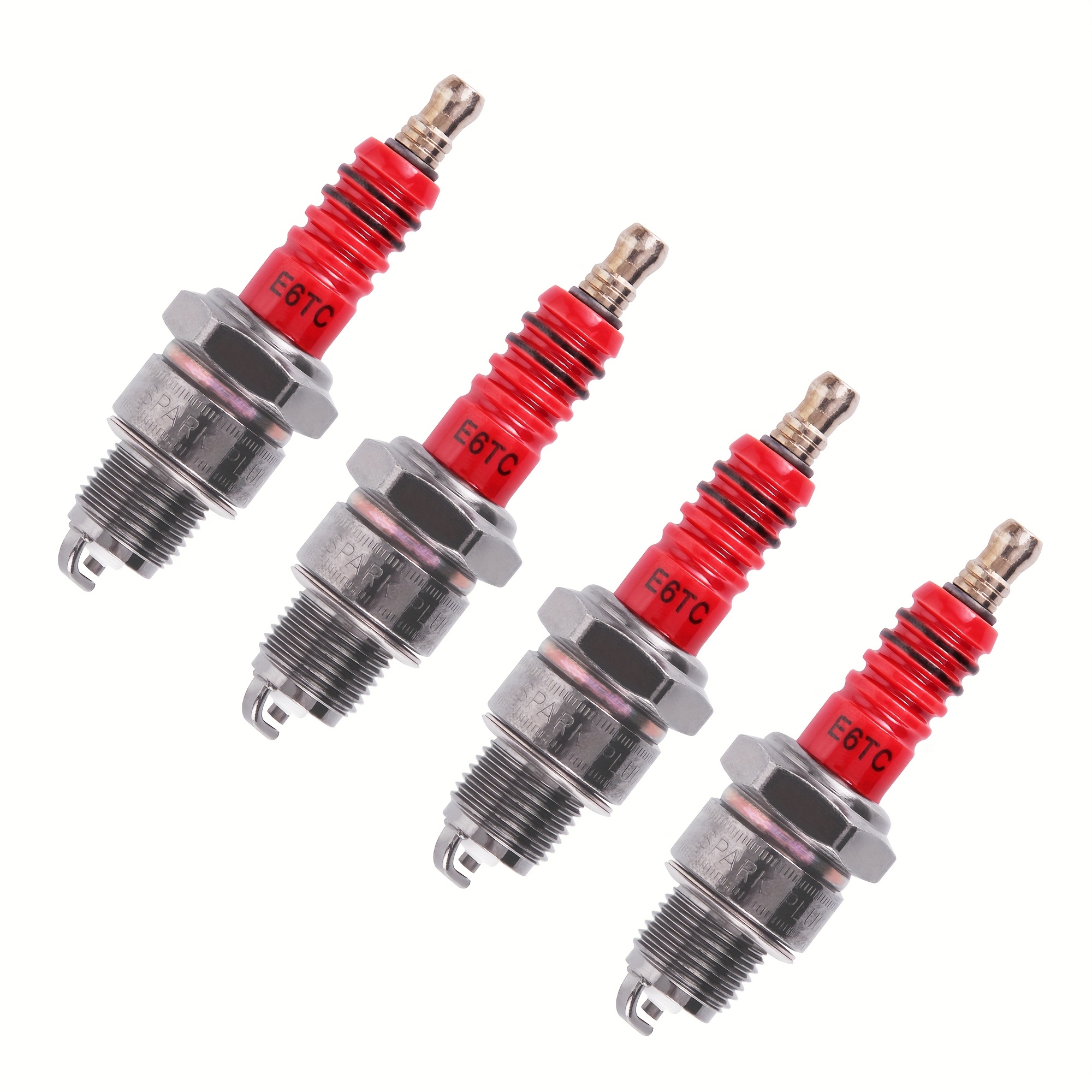 Goofit New Motorcycle Spark Plug E6tc 4pcs Per Set Replacement For 50cc 70cc 90cc 110cc Moped Scooter Atv Dirt Go Kart