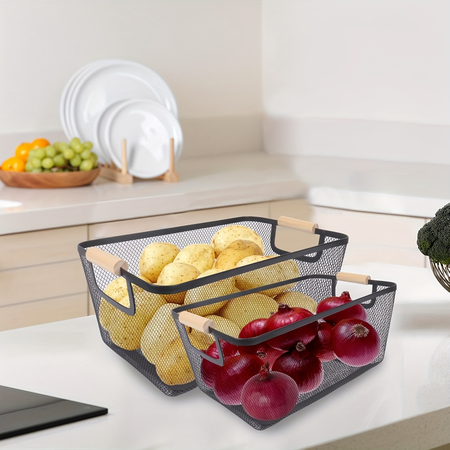 Black Storage Basket, Multi-Functional Home Storage Basket