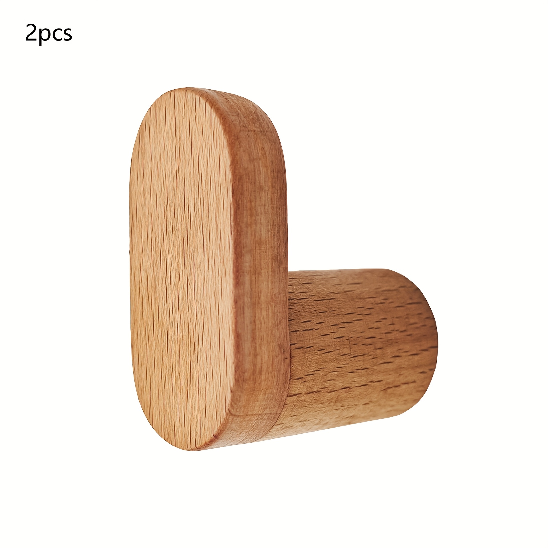 Set Of 2 Rustic Wooden Coat Hooks, Wall-mounted Hangers For Hats, Bags, Backpacks, And Jackets, Hooks For The Entryway