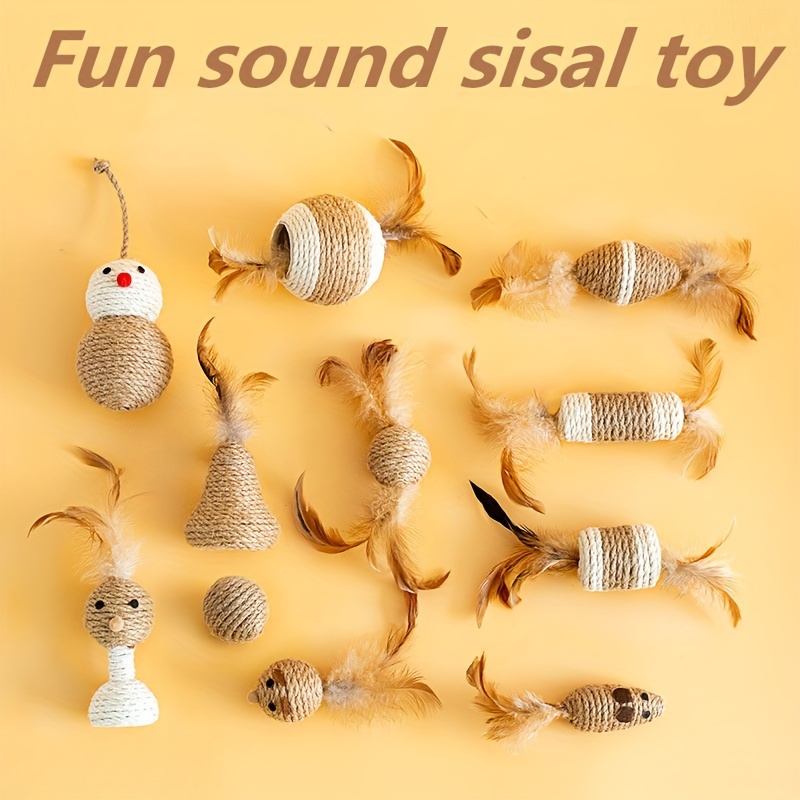 

5pcs Cat Toy Set Sisal & - Interactive Scratching And For , No Batteries Required