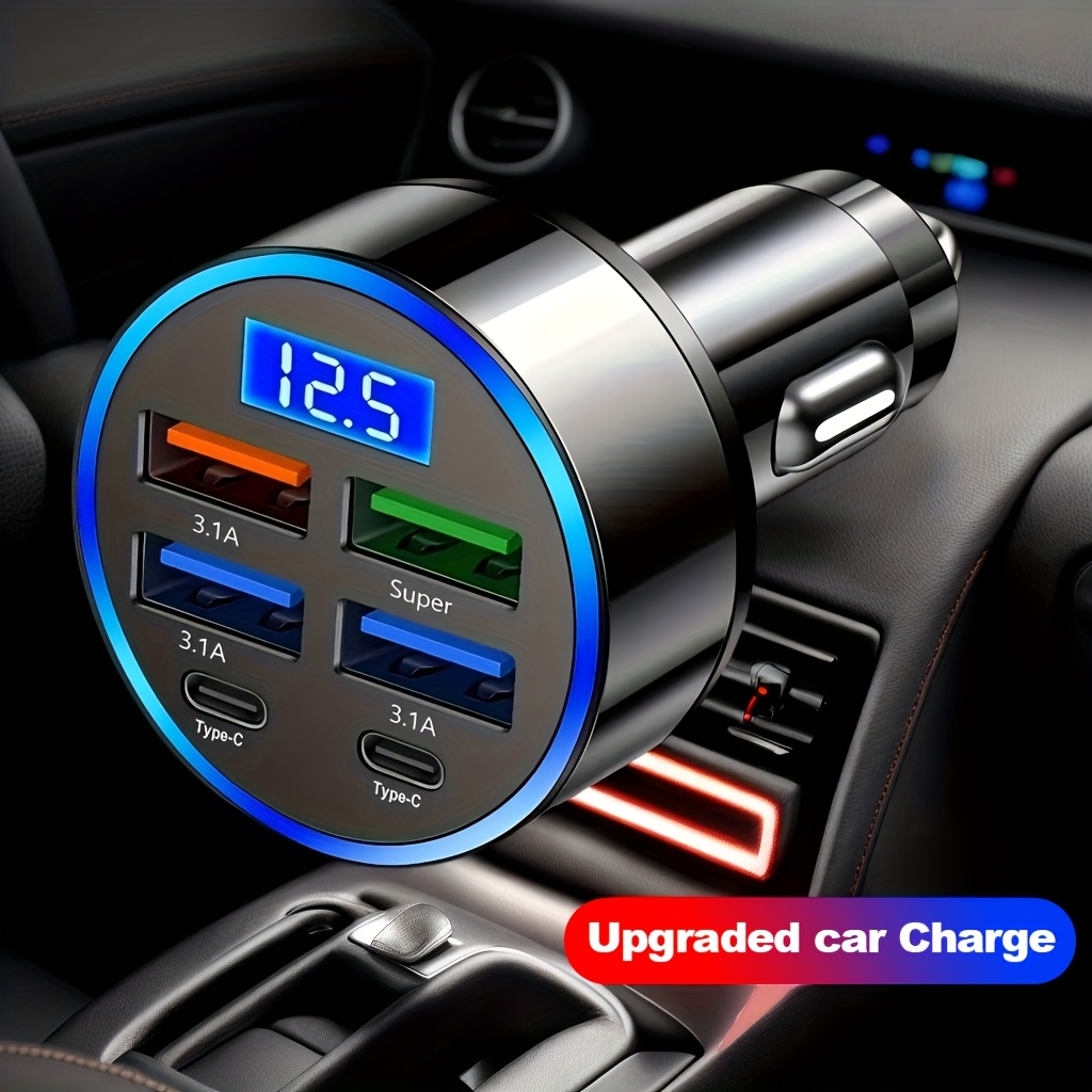 Upgraded 6-in-1 Car Charger, Dual USB Ports, Car Power Socket, and... product image 3
