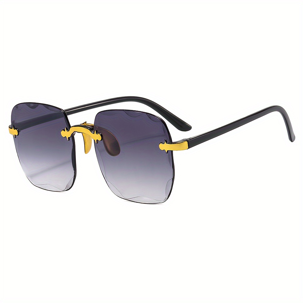 2024 Metal Frameless Men and Women Large Frame Sunglasses