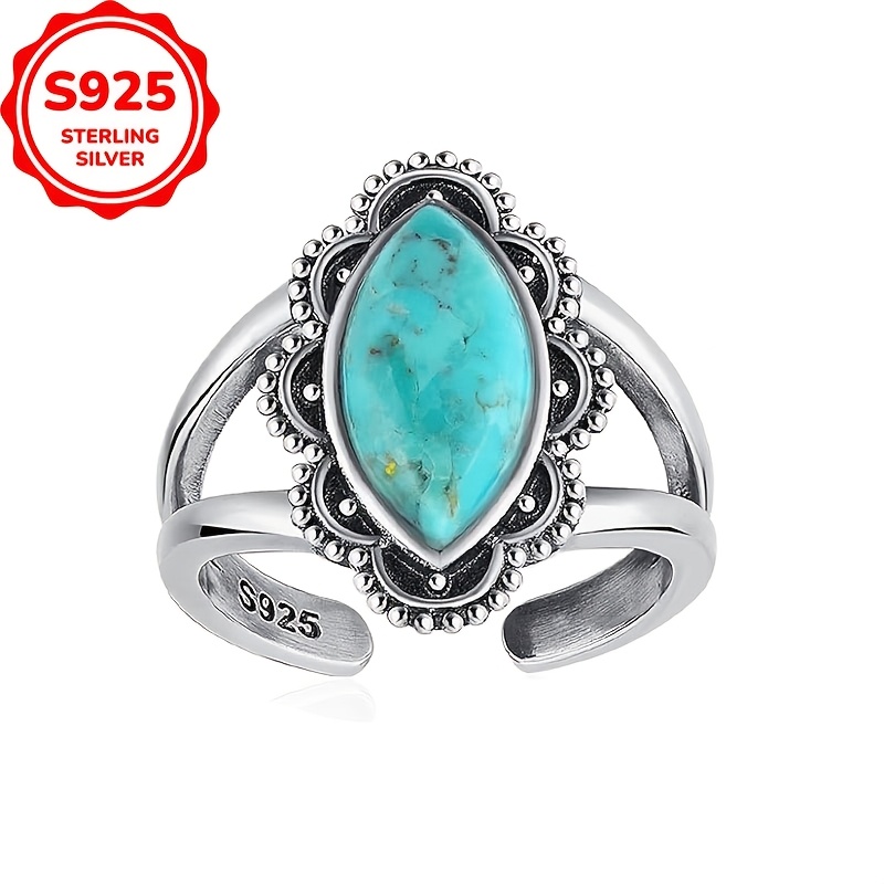 Delicate Marquise Shaped Beaded Petal Edge Ring, Adjustable