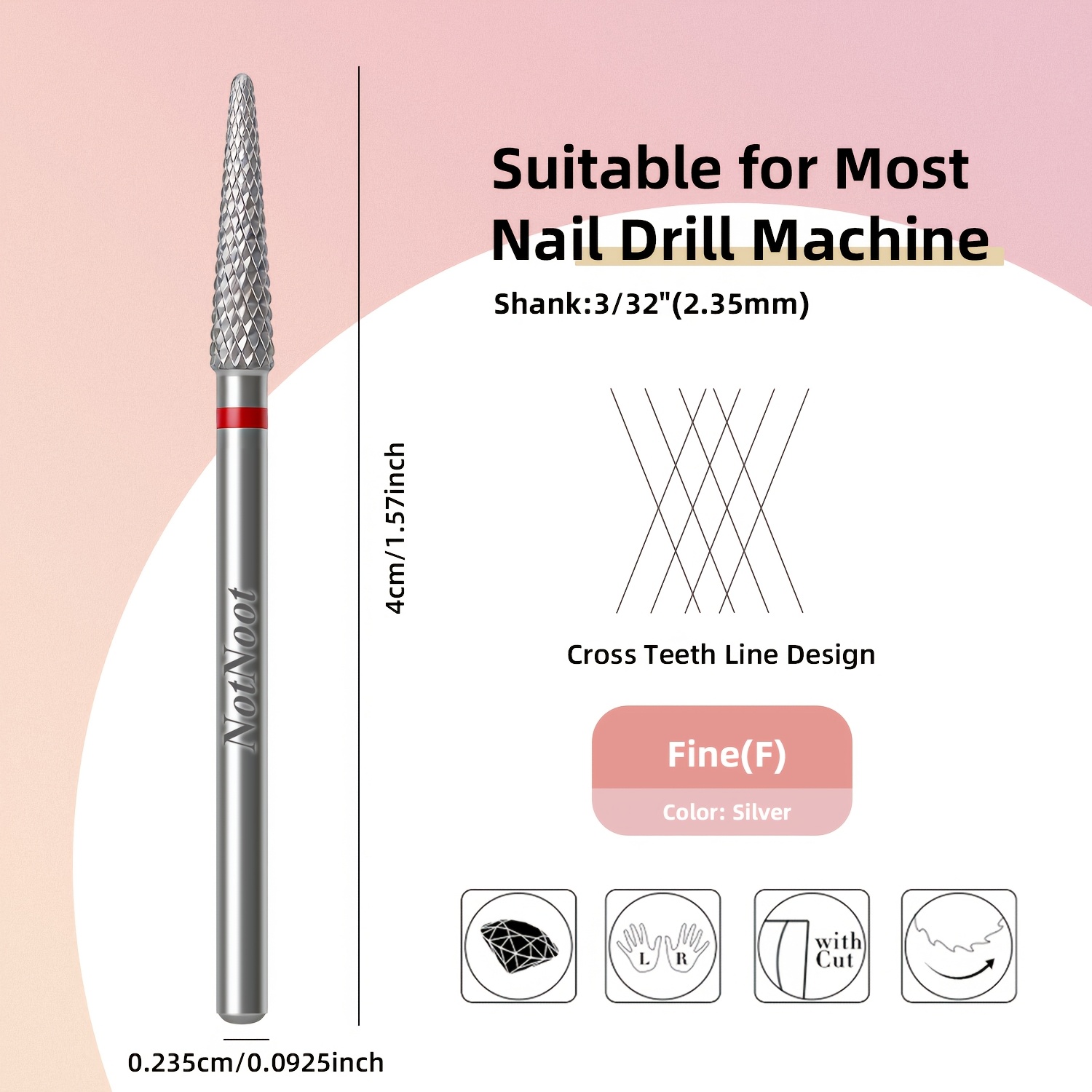 Multifunction Carbide Nail Drill Bit for Gel Removal