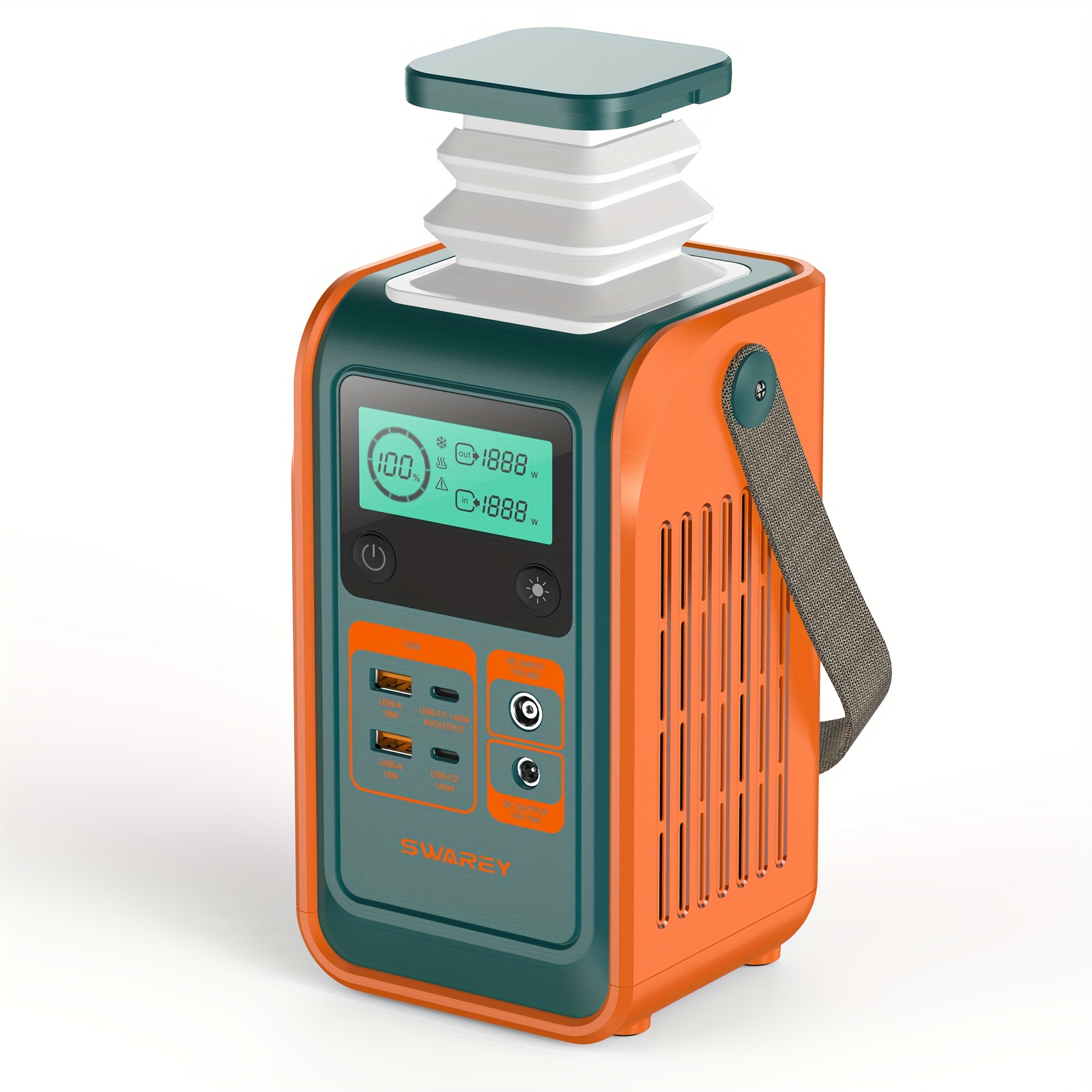 E-shop SWAREY -, 140W Schnellladung 0–80 % in 65 Minuten, Powerbank 192Wh, tragbare Solaranlage mit Lampe, 60000mAh, LiFePO4-Akku über 3500 Ladezyklen,