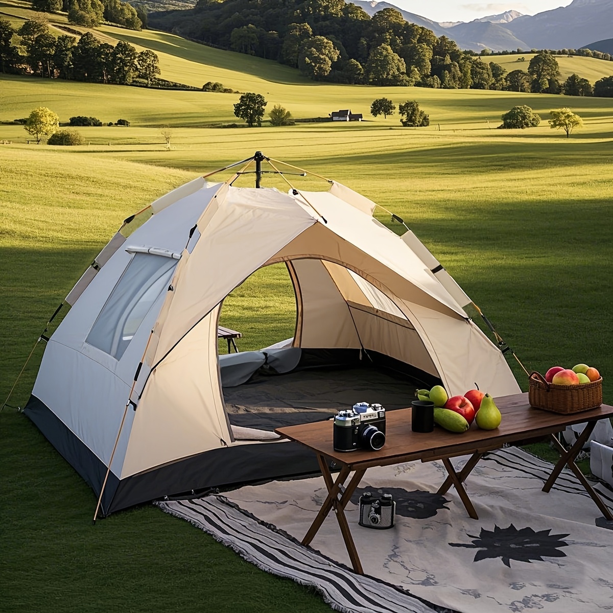 automatic   up camping tent windproof and sun resistant suitable for park camping trips outdoor hiking     vacations portable foldable design   gift Product details 1