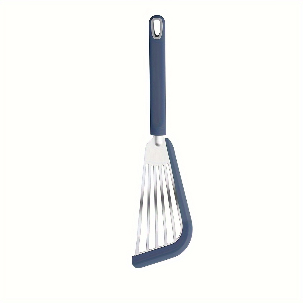 TEMU 1pc Stainless Steel Spatula, Silicone Handle Heat-resistant Frying Pan Turner, Kitchen Utensil For Cooking Steak And Fish - Perfect For